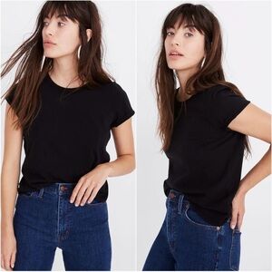 Madewell T-shirt Northside Vintage Tee Crewneck 100% Cotton True Black XS NWT